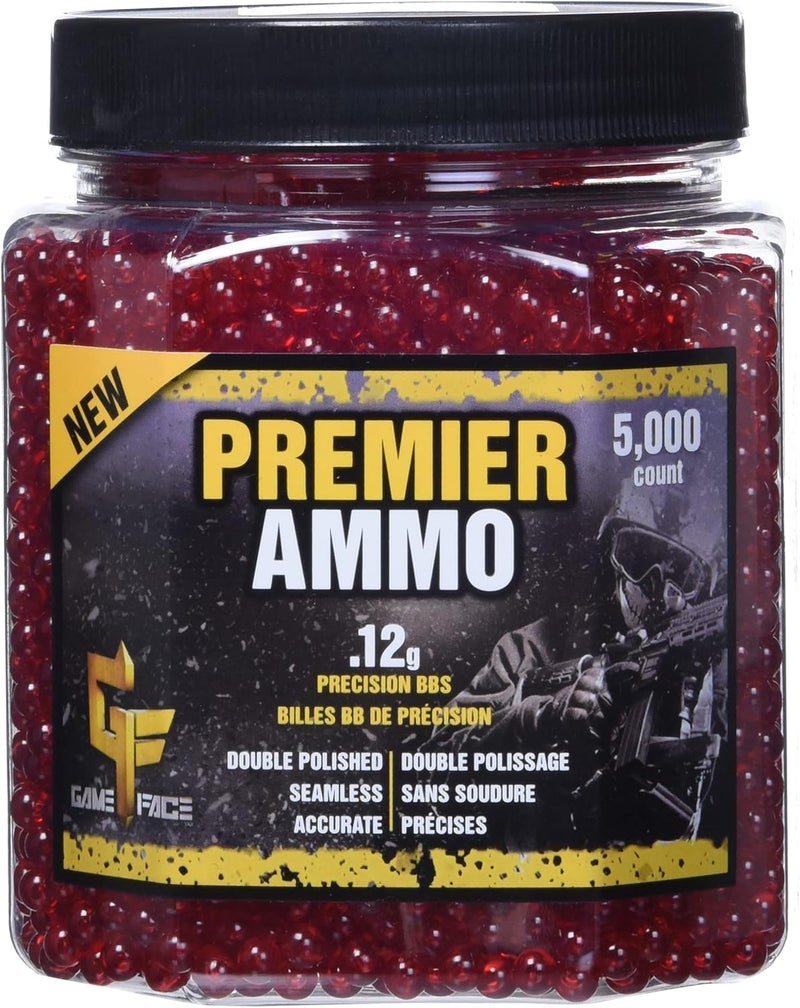 Game Face ASP512 Premier Ammo .12 Gram Red Airsoft BBs - 5,000 Count - Image 1